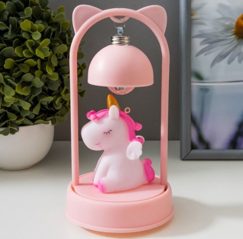 Настольный светильник "Единорожек" 1Вт 3хLR41 Розовый фото Настольный светильник "Единорожек" 1Вт 3хLR41 Розовый картинка